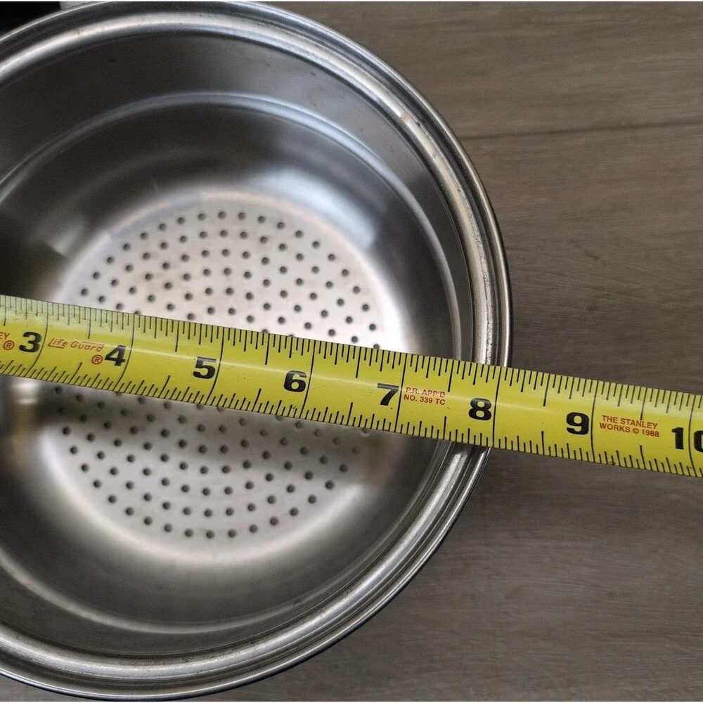 Lot Of 2 Saladmaster 8” Steamer Inserts Strainer Colander Stainless Steel